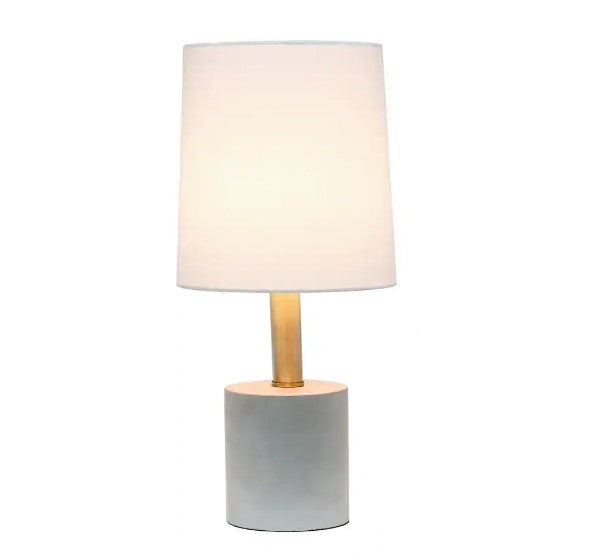 18.5 in. 1-Light Antique Brass Concrete Table Lamp
