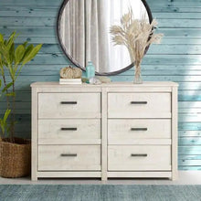 Load image into Gallery viewer, Carmel 6-Drawer Antique White Dresser 33.25 in. x 51 in. x 18.5 in.
