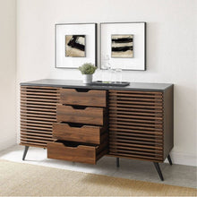 Load image into Gallery viewer, Alvita Boho Slatted Siding Door Sideboard
