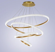 Load image into Gallery viewer, 120-Watt 4-Light Integrated LED Unique Tiered Circular Chandelier

