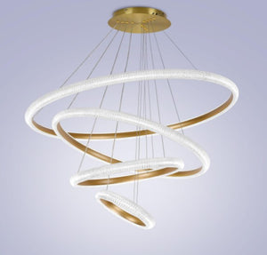 120-Watt 4-Light Integrated LED Unique Tiered Circular Chandelier