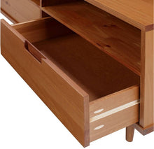 Load image into Gallery viewer, Cara 3 Drawer Mid-Century Modern 3 Drawer TV Stand for TVs up to 80&quot;
