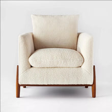 Load image into Gallery viewer, Elroy Sherpa Accent Chair with Wood Legs Cream - Threshold™ designed with Studio McGee 4120RR
