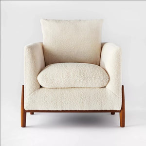 Elroy Sherpa Accent Chair with Wood Legs Cream - Threshold™ designed with Studio McGee 4120RR