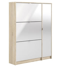 Load image into Gallery viewer, 3 Drawer Shoe Cabinet &amp; Door in Oak-White High Gloss with 2 Layers
