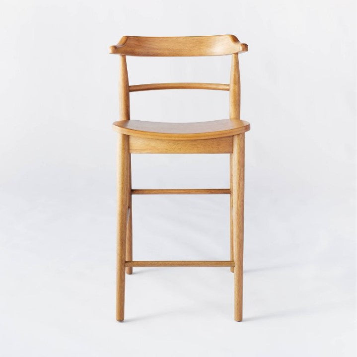 Kaysville Curved Back Wood Counter Height Barstool