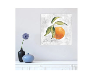 "L Orange on White" by Silvia Vassileva Canvas Print - 18x18x1.5