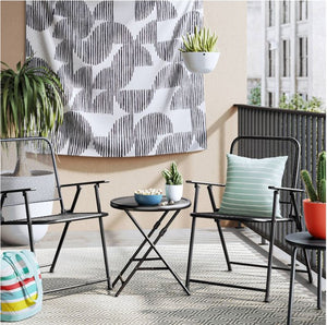 18" Steel Mesh Patio Folding Table
