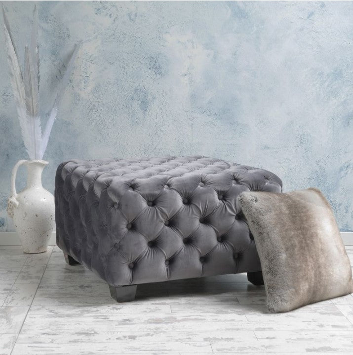 Jaymee New Velvet Ottoman