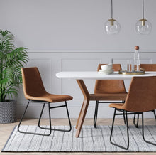 Load image into Gallery viewer, Bowden Faux Leather and Metal Dining Chairs, (Set of 2)
