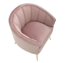 Load image into Gallery viewer, Tania Blush Pink Velvet and Gold Metal Accent Chair
