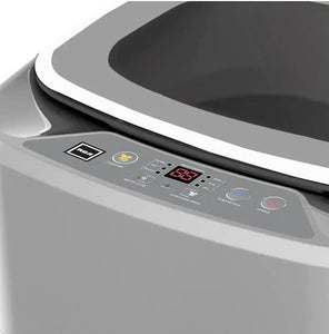 19.76"H 1.0 cu. ft. Compact Top Loading Washing Machine in Grey with Stainless Steel Drum