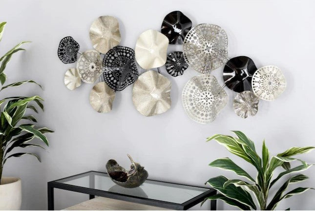 25-in H x 59-in W Abstract Metal Wall Panel