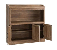 Load image into Gallery viewer, Reclaimed Barnwood Bar Cabinet with Stem Glass Placement
