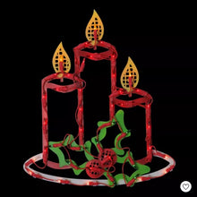 Load image into Gallery viewer, Northlight Lighted Candles with Holly and Berry Christmas Window Silhouette - 16.5 Inch
