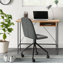 Load image into Gallery viewer, Wood and Metal Writing Desk with Storage
