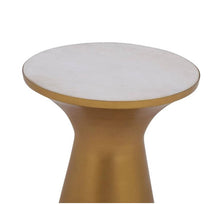 Load image into Gallery viewer, Jaipur Brass, Gold and Marble Round End Table
