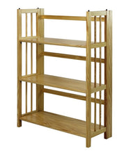 Load image into Gallery viewer, 38&quot; Folding 3 Tier Bookshelf Stackable - Flora
