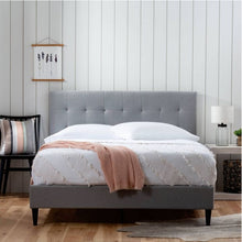 Load image into Gallery viewer, Tara Upholstered Platform Bed Frame with Square Tufted Headboard, Full
