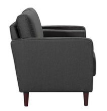 Load image into Gallery viewer, Lillith 31.1 in. Heather Grey Polyester 4-Seater Tuxedo Sofa with Square Arms
