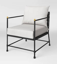 Load image into Gallery viewer, 29.25 Inches (H) x 24.02 Inches (W) x 28.39 Inches (D) Midway 2 Pack Metal Patio Club Chairs Black
