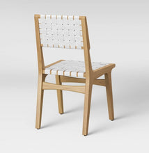 Load image into Gallery viewer, Ceylon Woven Dining Chair White &amp; Natural Wood
