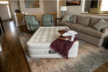 Load image into Gallery viewer, Serta Never Flat Fabric Series Raised with Internal Pump and Plush Air Mattress- 18&quot; Queen (Beige)
