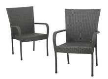 Load image into Gallery viewer, Gray Stackable Plastic Outdoor Dining Chair (Set of 3)
