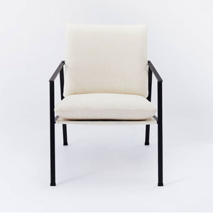 Lark Assembly Required Metal Frame Accent Chair with Loose Cushions White/Black