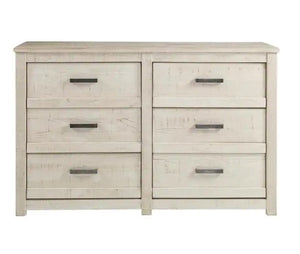 Carmel 6-Drawer Antique White Dresser 33.25 in. x 51 in. x 18.5 in.