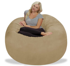 5' Large Bean Bag Chair with Memory Foam Filling and Washable Cover