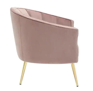 Tania Blush Pink Velvet and Gold Metal Accent Chair