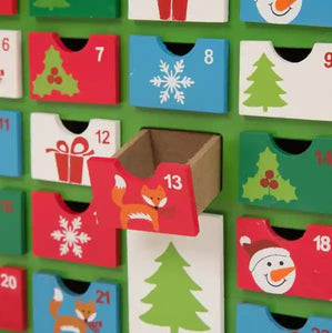 Wooden House Count Down Calendar Decor with Drawer