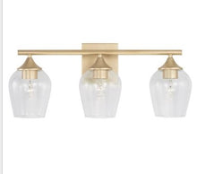 Load image into Gallery viewer, Elijah 3 Light 24 inch Soft Gold Vanity Light Wall Light
