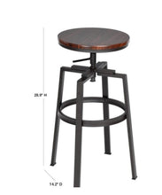 Load image into Gallery viewer, Amat 24-28.9 in. Walnut Color Industrial Style Bar Stool (Set of 2) 3017AH
