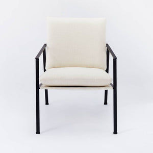 Lark Assembly Required Metal Frame Accent Chair with Loose Cushions Cream/Black
