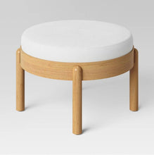 Load image into Gallery viewer, Reedsville Dowel Ottoman with Velvet Cream
