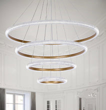 Load image into Gallery viewer, 120-Watt 4-Light Integrated LED Unique Tiered Circular Chandelier
