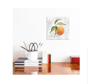 "L Orange on White" by Silvia Vassileva Canvas Print - 18x18x1.5