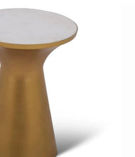Load image into Gallery viewer, Jaipur Brass, Gold and Marble Round End Table
