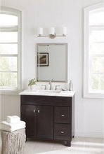 Load image into Gallery viewer, Replay Collection 3-Light Polished Nickel Etched White Glass Modern Bath Vanity Light 949AH
