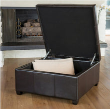 Load image into Gallery viewer, Richmond Bonded Leather Storage Ottoman Espresso
