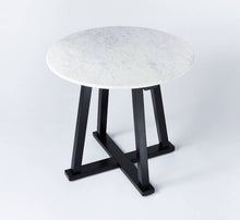 Load image into Gallery viewer, Round Marble Accent Table White/Black
