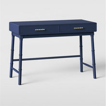 Load image into Gallery viewer, Oslari Wood Writing Desk with Drawers Blue
