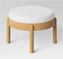 Load image into Gallery viewer, Reedsville Dowel Ottoman with Velvet Cream

