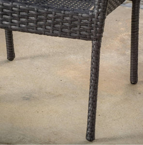 Gray Stackable Plastic Outdoor Dining Chair (Set of 3)