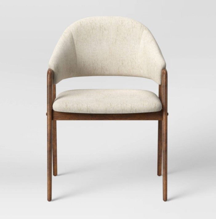 32 Inches (H) x 22 Inches (W) x 22 Inches (D) Ingleside Open Back Upholstered Wood Frame Dining Chair