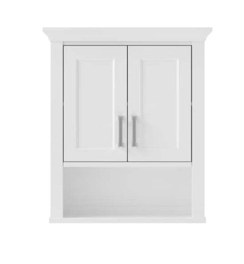 Hollis/Lawson 24 in. W x 8 in. D x 28 in. H Bathroom Storage Wall Cabinet in White