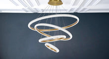 Load image into Gallery viewer, 120-Watt 4-Light Integrated LED Unique Tiered Circular Chandelier
