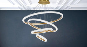 120-Watt 4-Light Integrated LED Unique Tiered Circular Chandelier